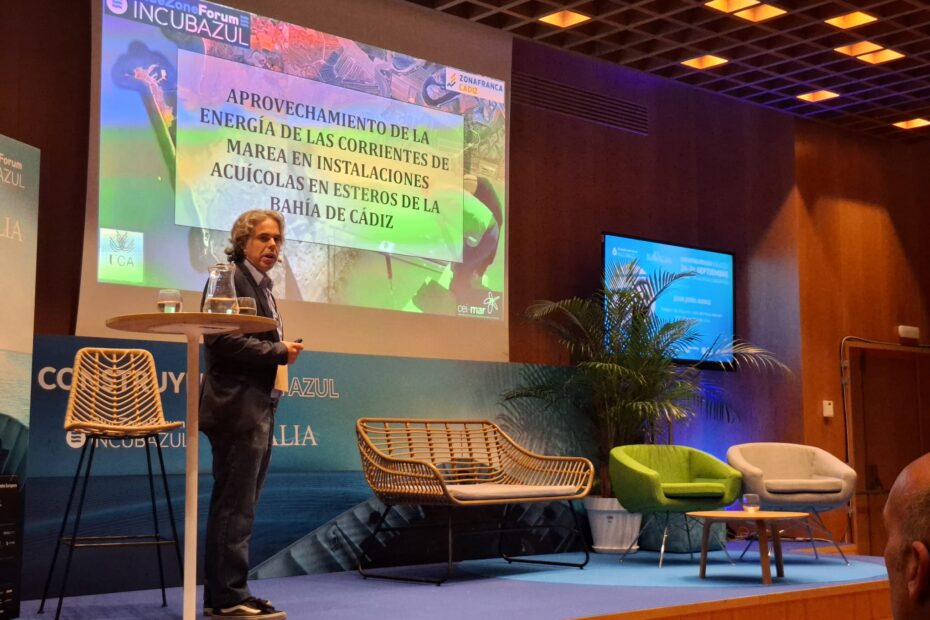 El profesor de Física Aplicada de la Universidad de Cádiz presenta un proyecto mareomotriz para el aprovechamiento energético de las corrientes de marea en la acuicultura