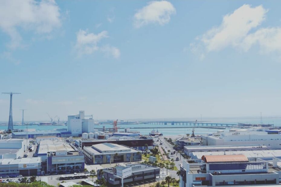 Vista aérea del recinto fiscal de Zona Franca Cádiz